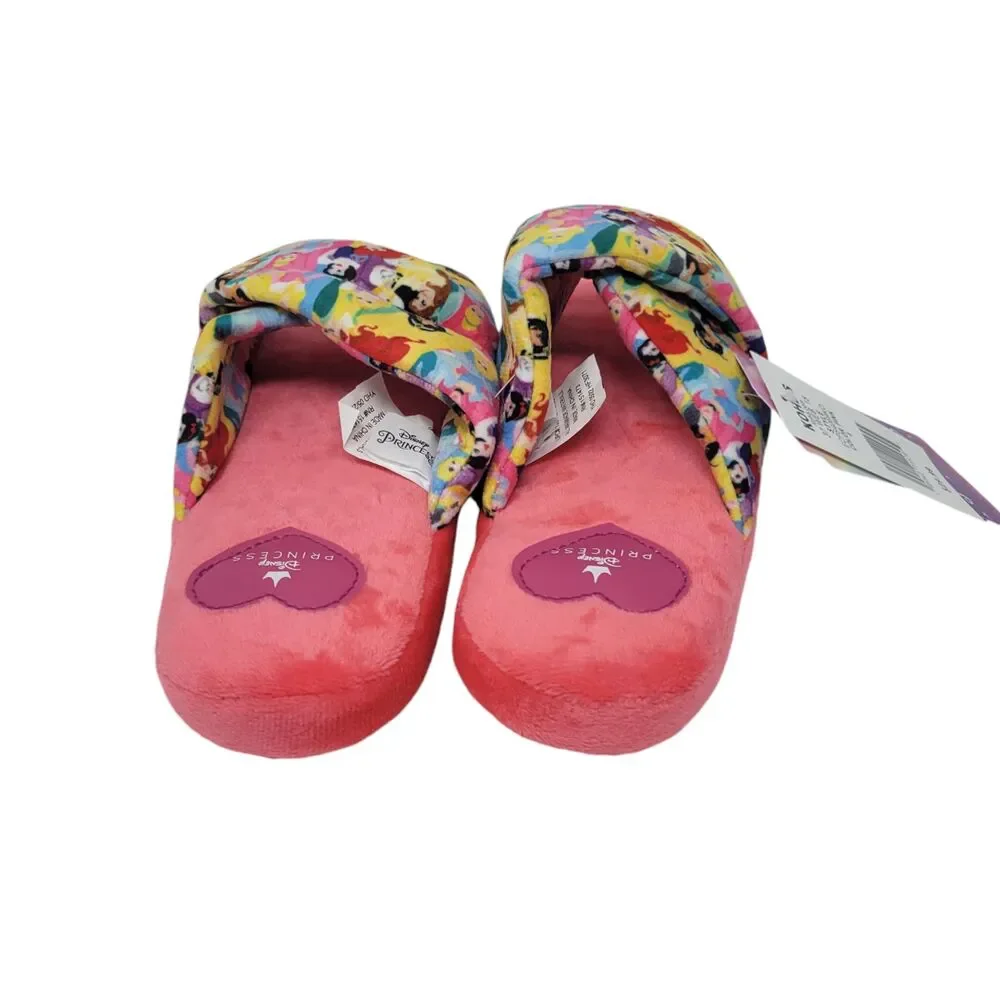 Disney Princess Slippers House Shoes Girls size 4 Pink Soft NWT $29.99